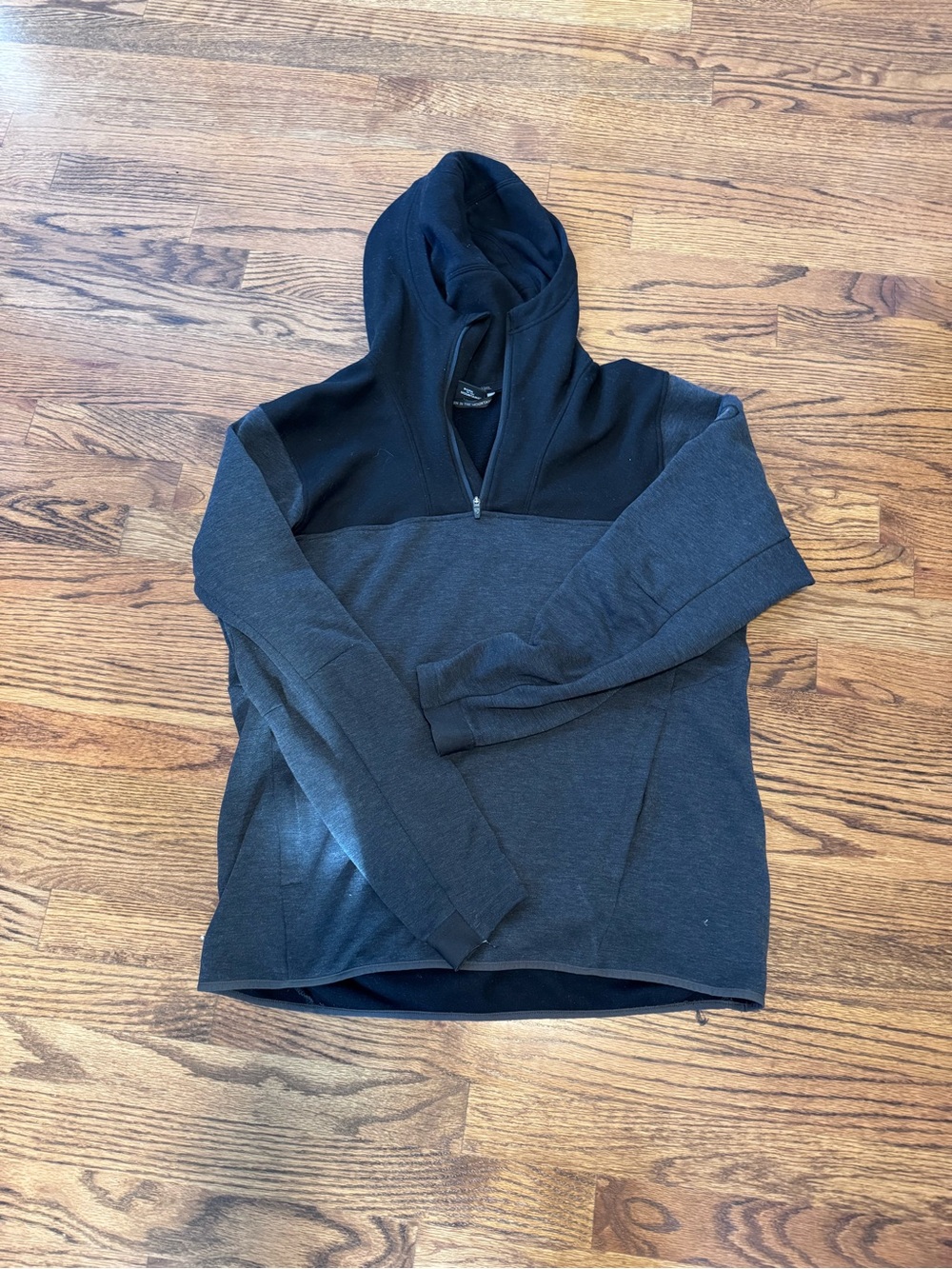 Men's Kuhl Two-Tone Black & Charcoal Quarter-Zip Hoodie Sweater